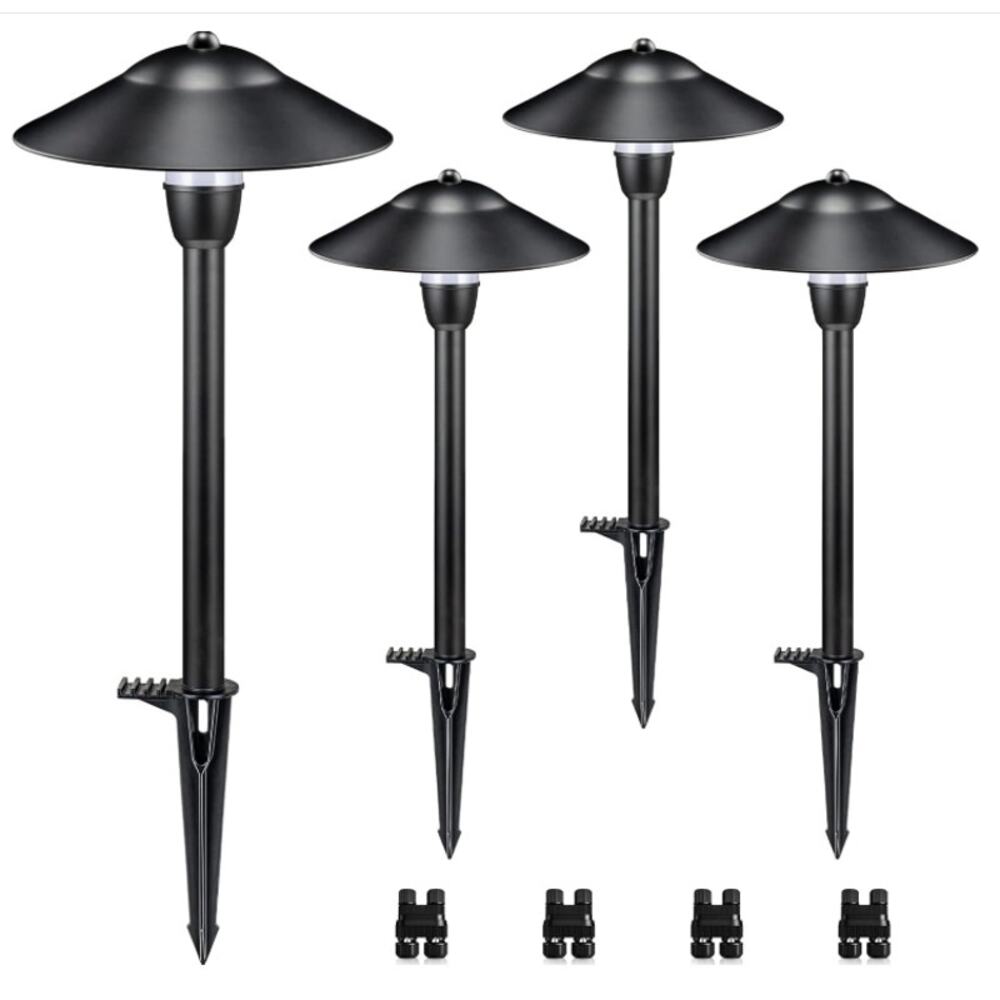 SUNVIE 4 Pack LED Landscape Path Lights 3W 12-24V Waterproof Garden